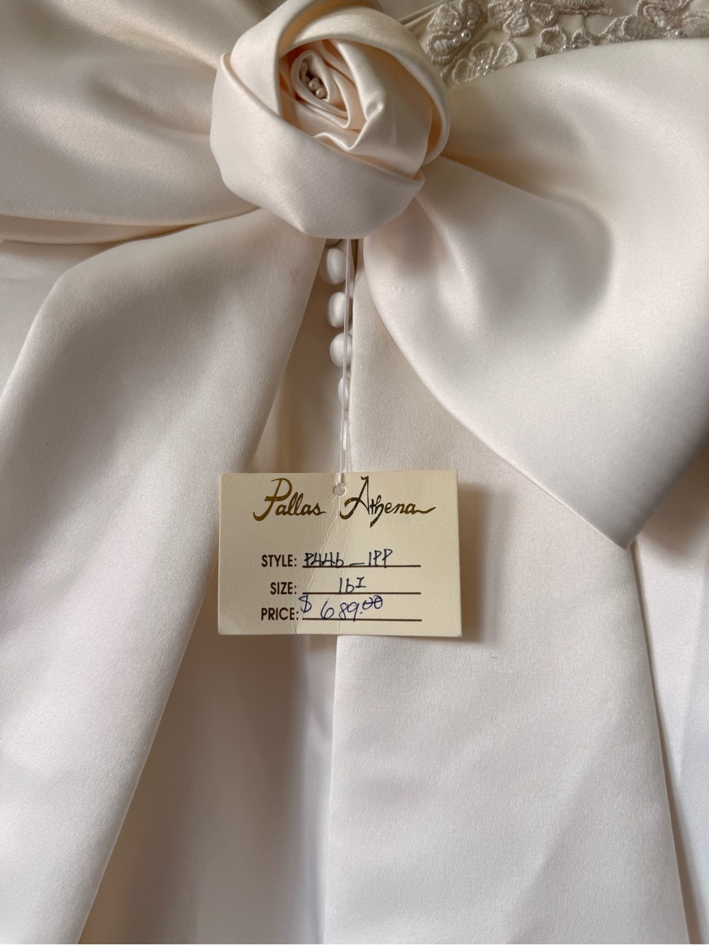 Women's Ivory Beaded Floral Bodice Wedding Dress - Picture 9 of 12